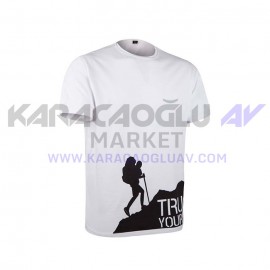 VAV Baseti-02 Yuv. Yaka Tişört Beyaz Trust 