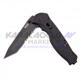 SOG Flash II Tanto Siyah Düz ve Tırtıklı Bıçak