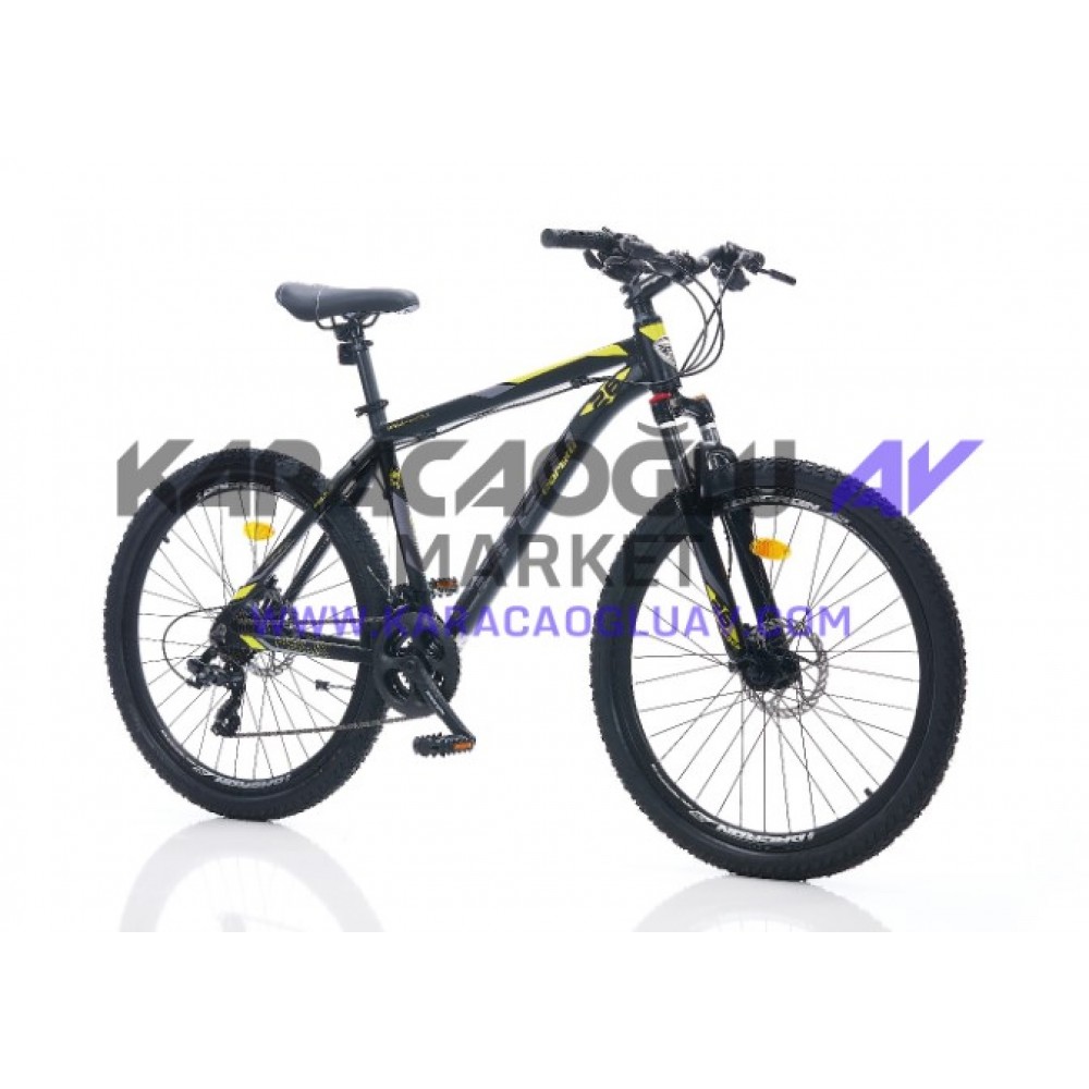 CORELLI FELIX 1.0  RIM :26   SIZE :18   COLOR : BLACK  S.C  :YELLOW-GREY  