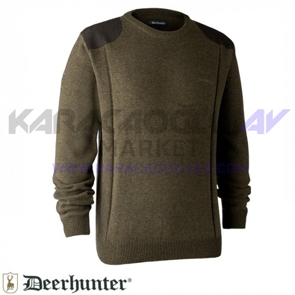 DEERHUNTER Sheffield Knit Yeşil Kazak