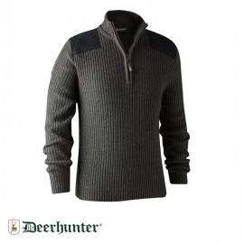 DEERHUNTER Rogaland Yarım Fermuarlı Gri Kazak DEERHUNTER Rogaland Yarım Fermuarlı Gri Kazak