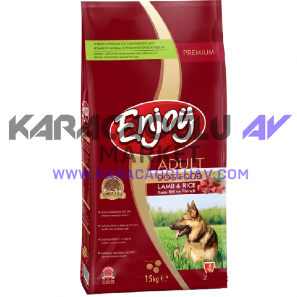 ENJOY KUZU ETLİ & PİRİNÇLİ KÖPEK MAMASI 15 KG