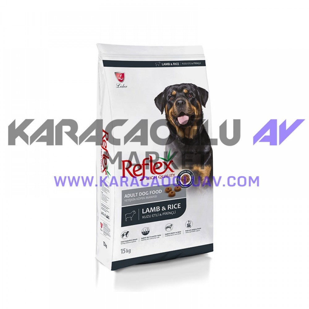 REFLEX KUZU ETLİ PİRİNÇLİ YETİŞKİN KÖPEK MAMASI 15 KG