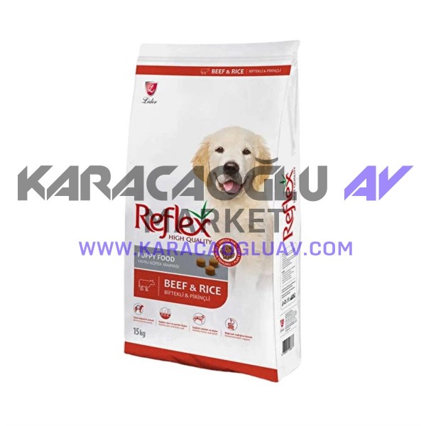 REFLEX BİFTEKLİ VE PİRİNÇLİ YAVRU KÖPEK MAMASI 15 KG