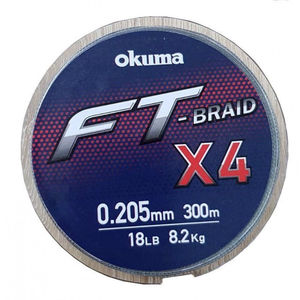 OKUMA FT-4 Braided Line 300 mt. Grey Örgü İp