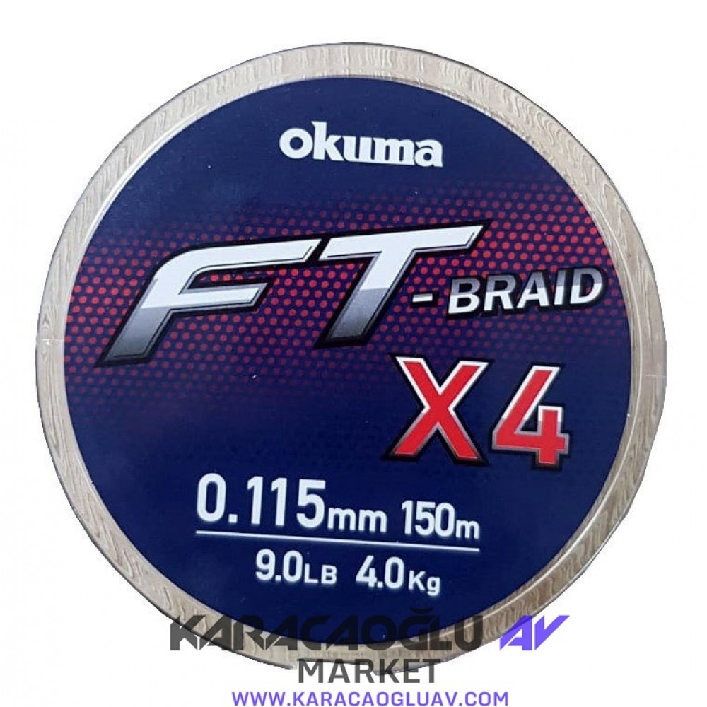 OKUMA FT-4 Braided Line 150 mt. Grey Örgü İp