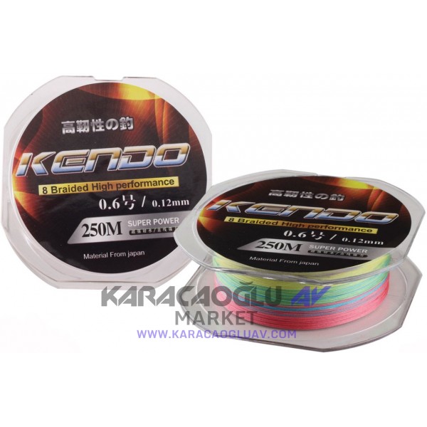 Kendo Dynema Multicolor 8 Örgü Olta Misinası 250 mt