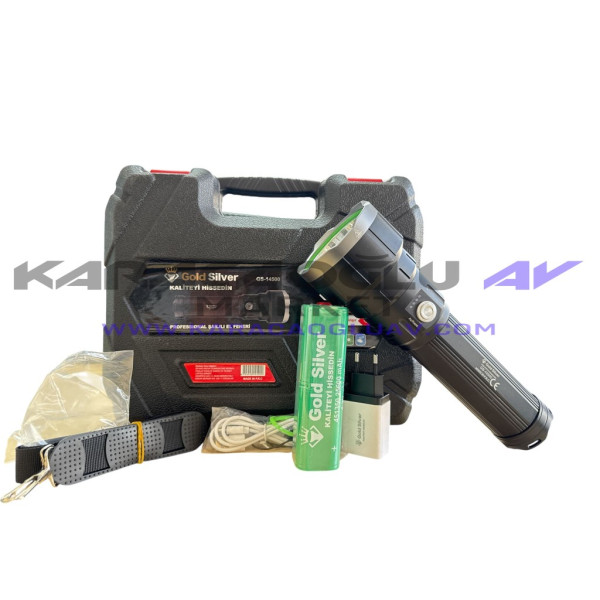 GOLD SİLVER 14500 GÜCLÜ EL FENERİ 80W 8000 LÜMEN