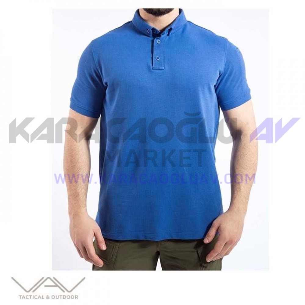 VAV Tlac-01 Polo Yaka Tişört Mavi 