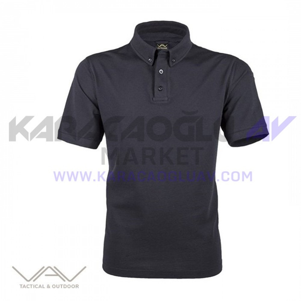 VAV Tlac-01 Polo Yaka Tişört Siyah