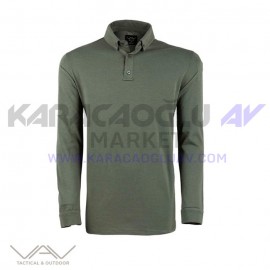 VAV Tlac-04 Polo Yaka Uzun Kol Tişört Haki VAV Tlac-04 Polo Yaka Uzun Kol Tişört Haki