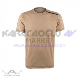 VAV Baseti-03 Yuvarlak Yaka Tişört Bej  VAV Baseti-03 Yuvarlak Yaka Tişört Bej