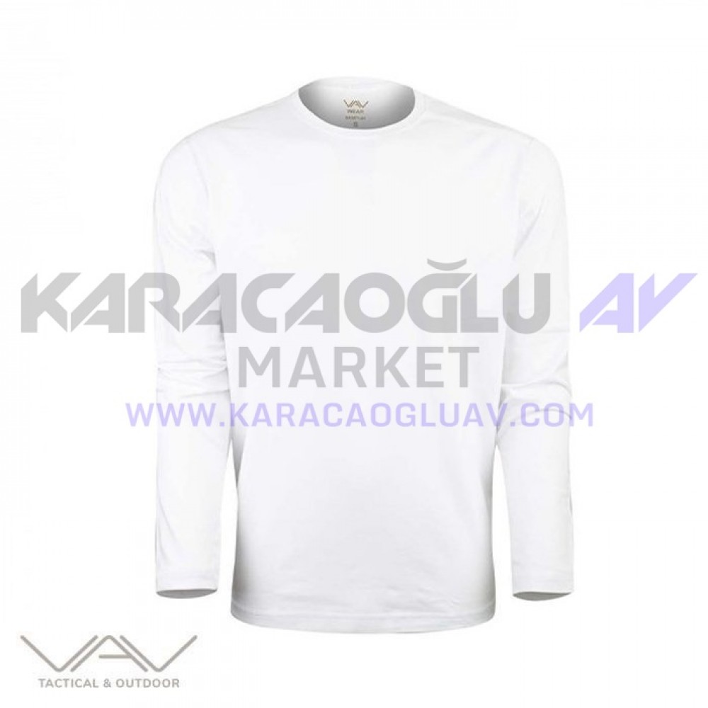 VAV Baseti-04 Uzun Kol Sweatshirt Beyaz