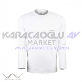 VAV Baseti-04 Uzun Kol Sweatshirt Beyaz