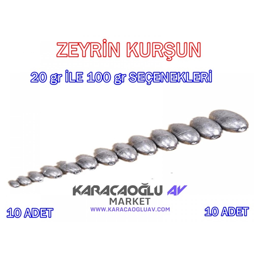 ZEYTİN TİPİ OLTA KURŞUNU 10 ADET 