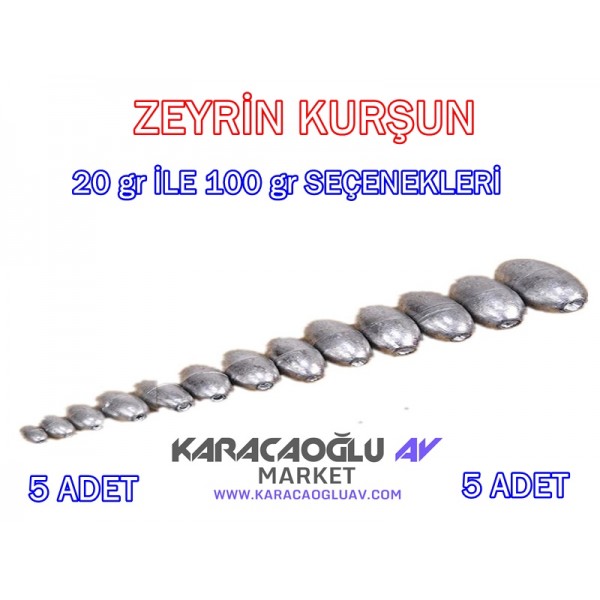 ZEYTİN TİPİ OLTA KURŞUNU 5 ADET 