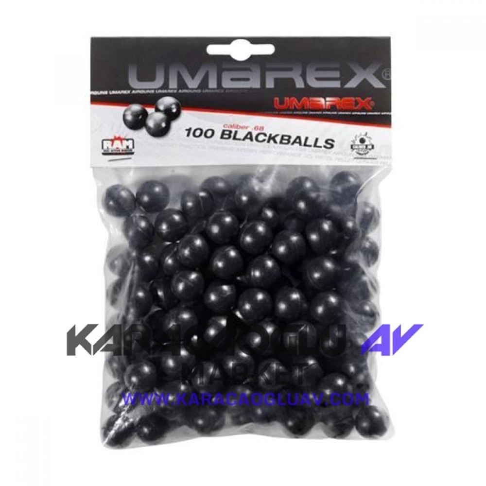 Umarex T4E .68 Kalibre Siyah Rubberball (100 Adet)